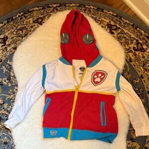 Ryder Paw Patrol Red and White Jacket with Yellow Zipper 5t